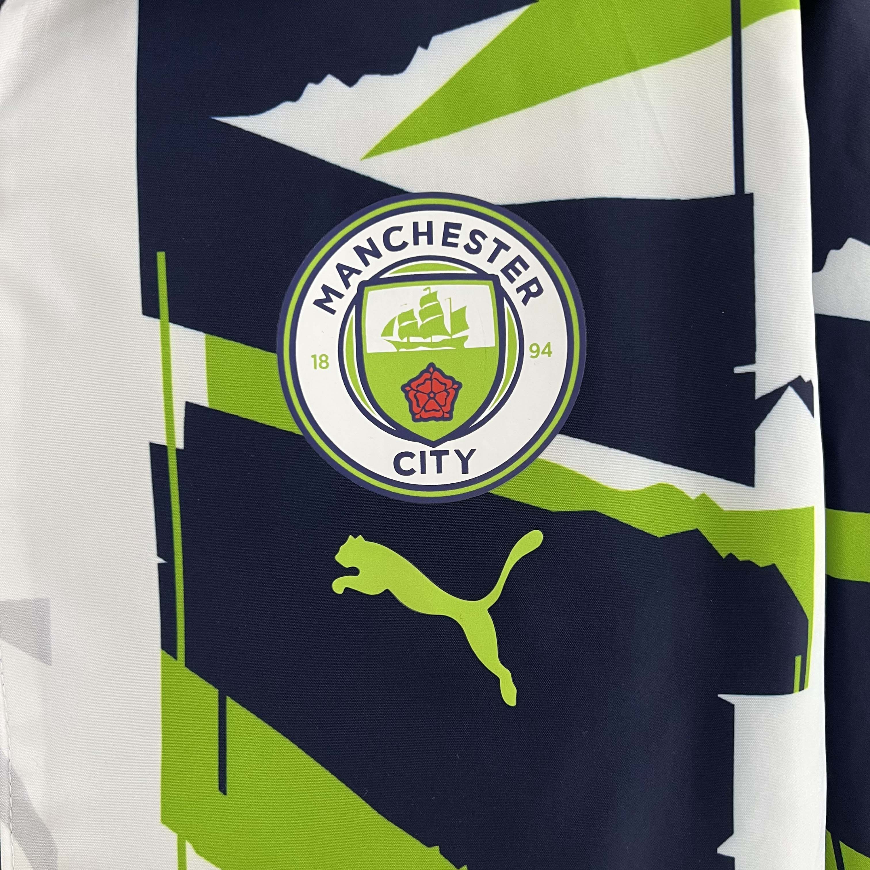 2023/2024 MCFC Reversible Windbreaker Navy blue Soccer Jersey 1:1 Thai Quality