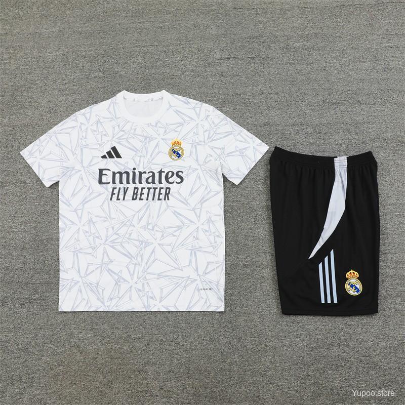 24/25 Real Madrid White Special Short Sleeve Jersey+Shorts  1:1 Thai quality