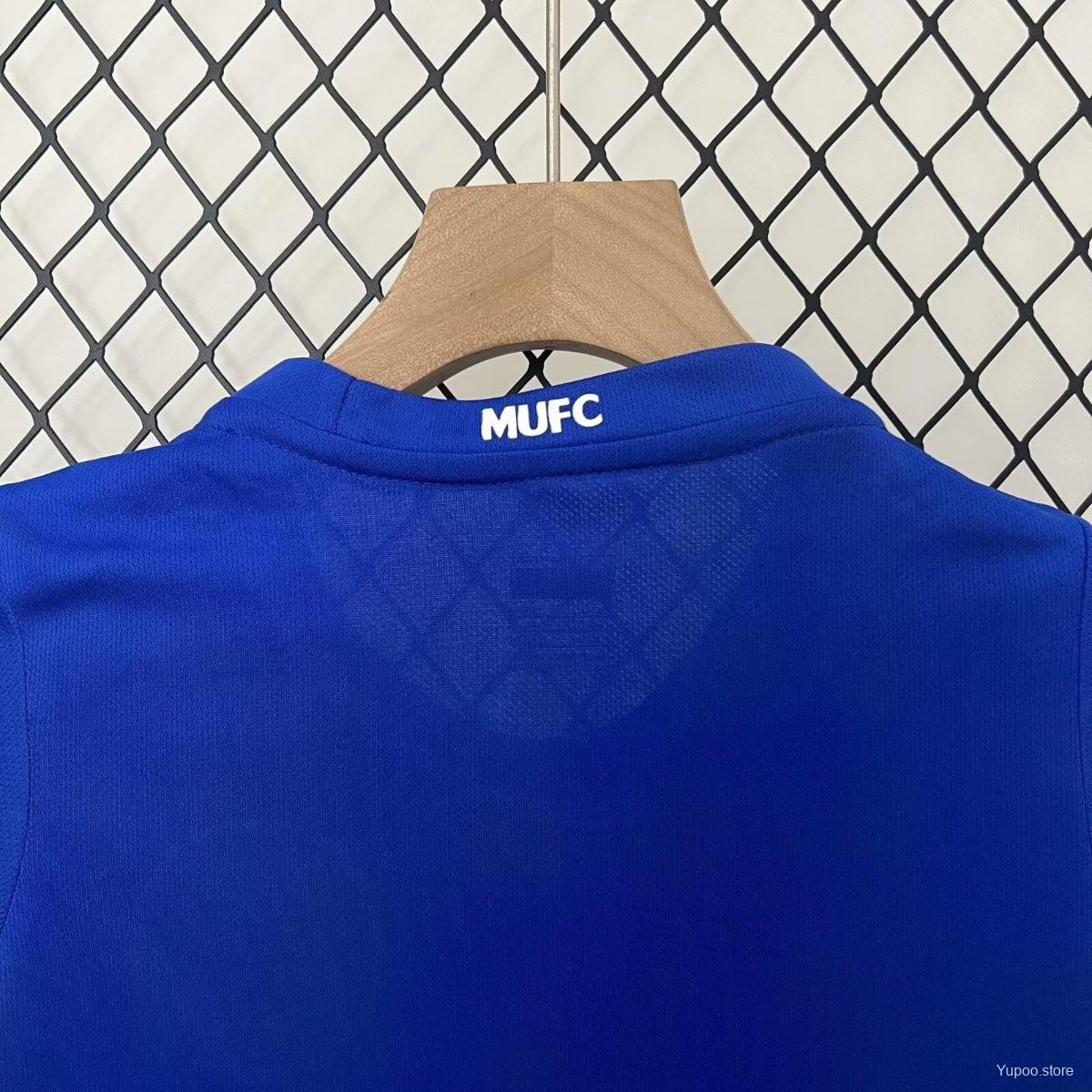 Retro 24/25 Kids Man Utd Third Blue Jersey 1:1 Thai Quality Kids Size