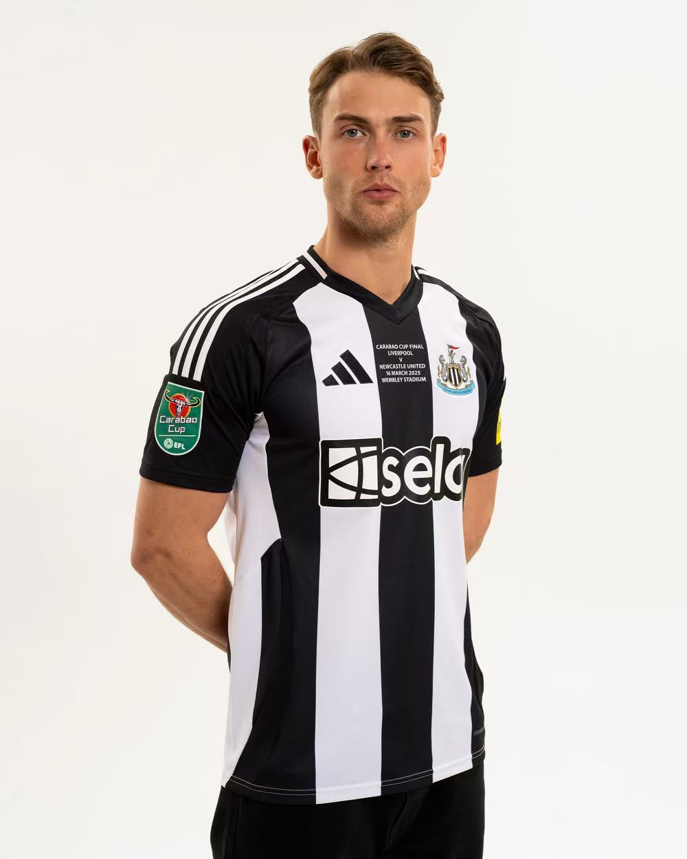 Newcastle United Carabao Cup 2025 Winners Shirt ( EFL Cup patch + 2025 EFL Cup Winners Logo)