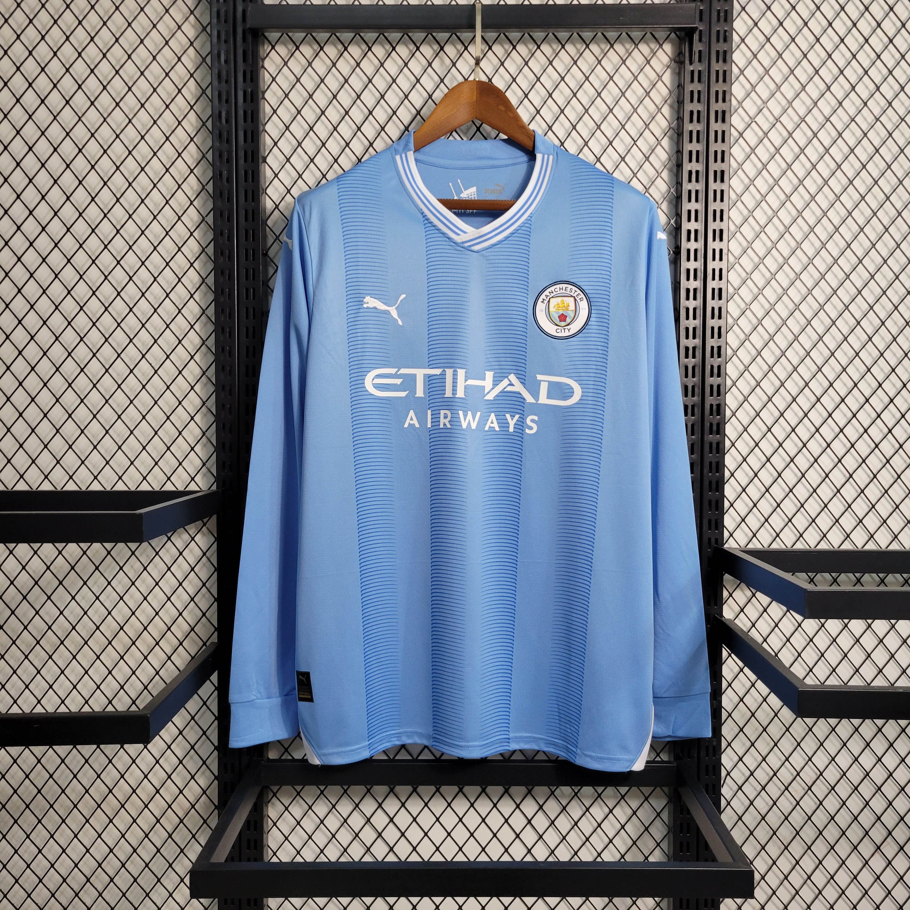 2023/2024 Long Sleeve MCFC Home Football Shirt 1:1 Thai Quality