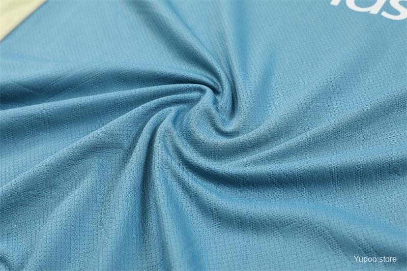 24/25 Olympique Marseille Blue Short Sleeve Jersey+Shorts  1:1 Thai quality