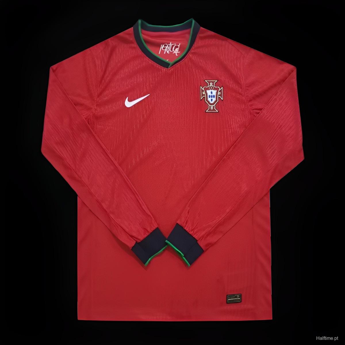 2024 Long Sleeve Portugal Home Football Shirt 1:1 Thai Quality