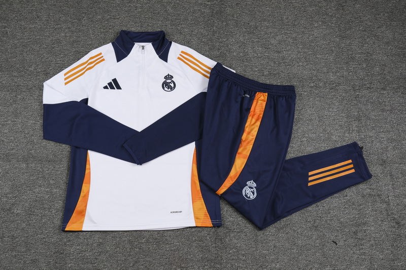 24/25 Real Madrid white half-zip training suit 1:1 Thai quality