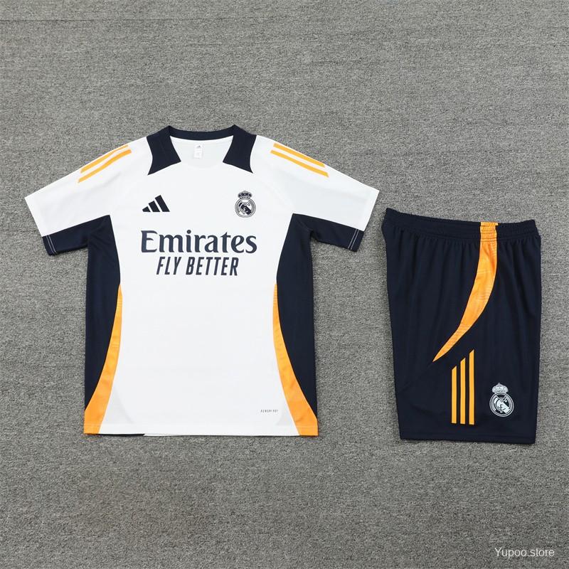 24/25 Real Madrid White Short Sleeve Jersey+Shorts  1:1 Thai quality
