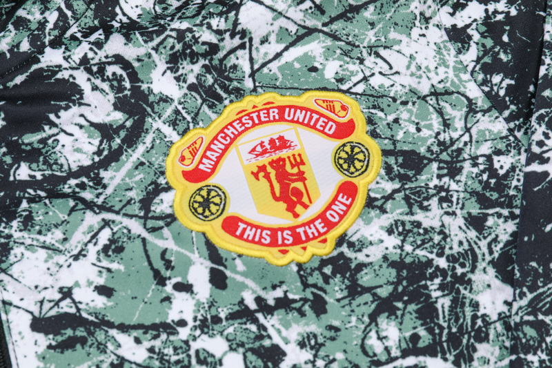 24/25 Manchester United green half-print training suit 1:1 Thai quality