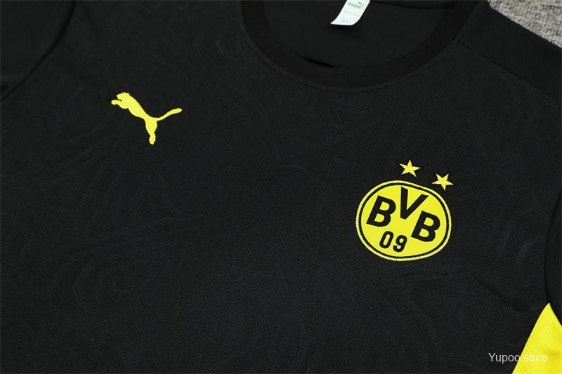 24/25 Borussia Dortmund Black Short Sleeve Jersey+Shorts 1:1 Thai quality