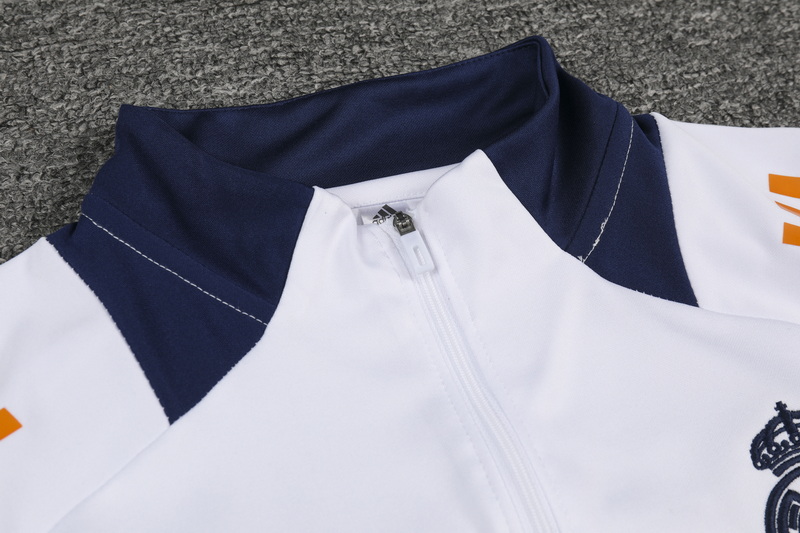 24/25 Real Madrid white half-zip training suit 1:1 Thai quality