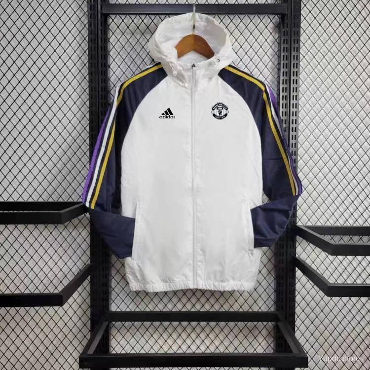24/25 Man Utd White Windbreaker 1:1 Thai quality