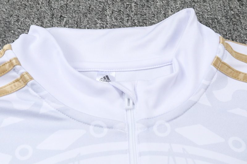 24/25 Real Madrid white print special edition half-pull training suit 1:1 Thai quality