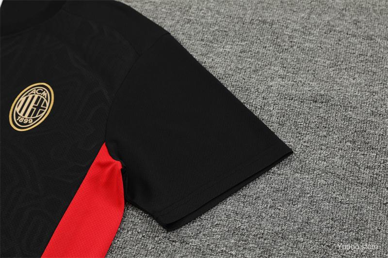 24/25 AC Milan Black Short Sleeve Jersey+Shorts 1:1 Thai quality