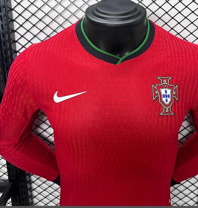 Player Version 2024 Portugal Home Long Sleeve Jersey 1:1 Thai Quality