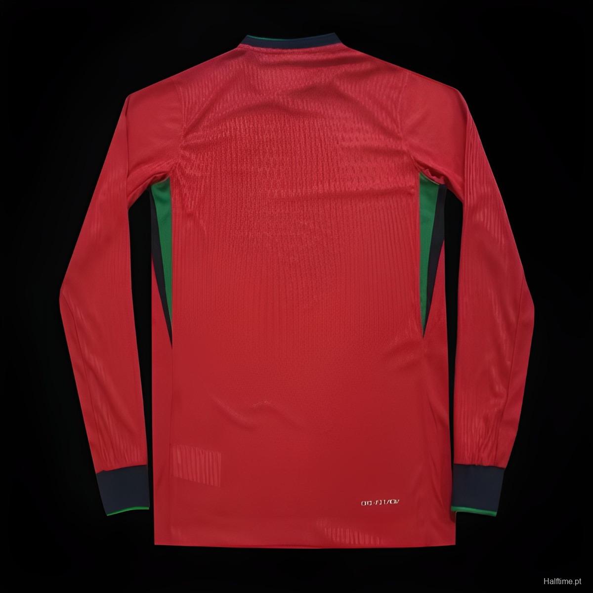 2024 Long Sleeve Portugal Home Football Shirt 1:1 Thai Quality