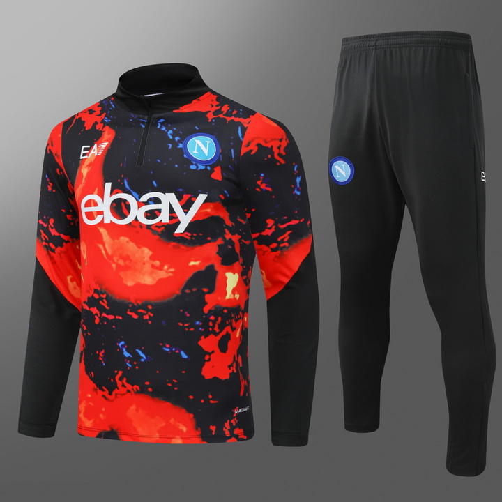 24/25 Napoli red and black print half-zip training suit 1:1 Thai quality