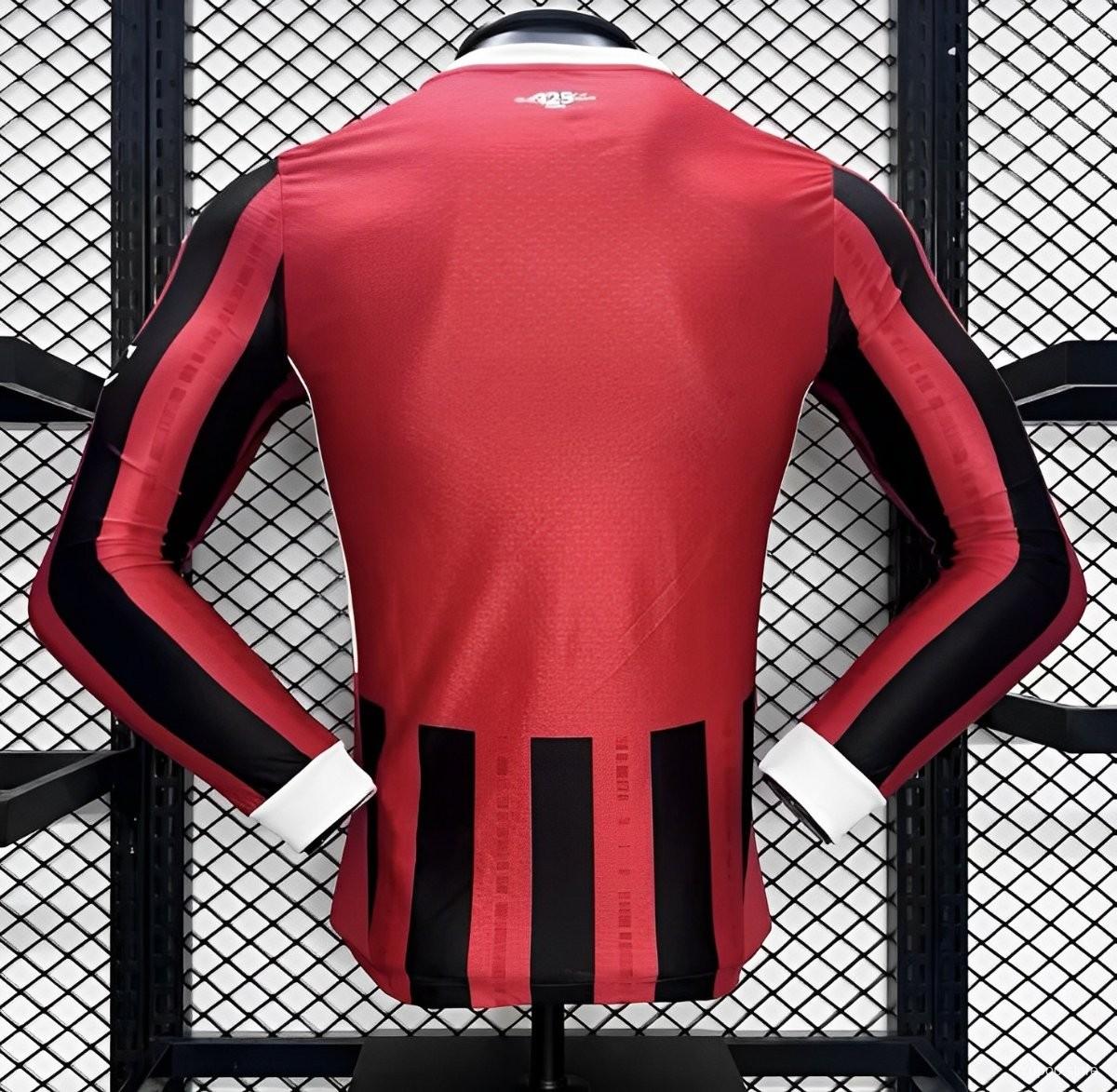 Player Version 24/25 AC Milan Home Long Sleeve Jersey 1:1 Thai quality