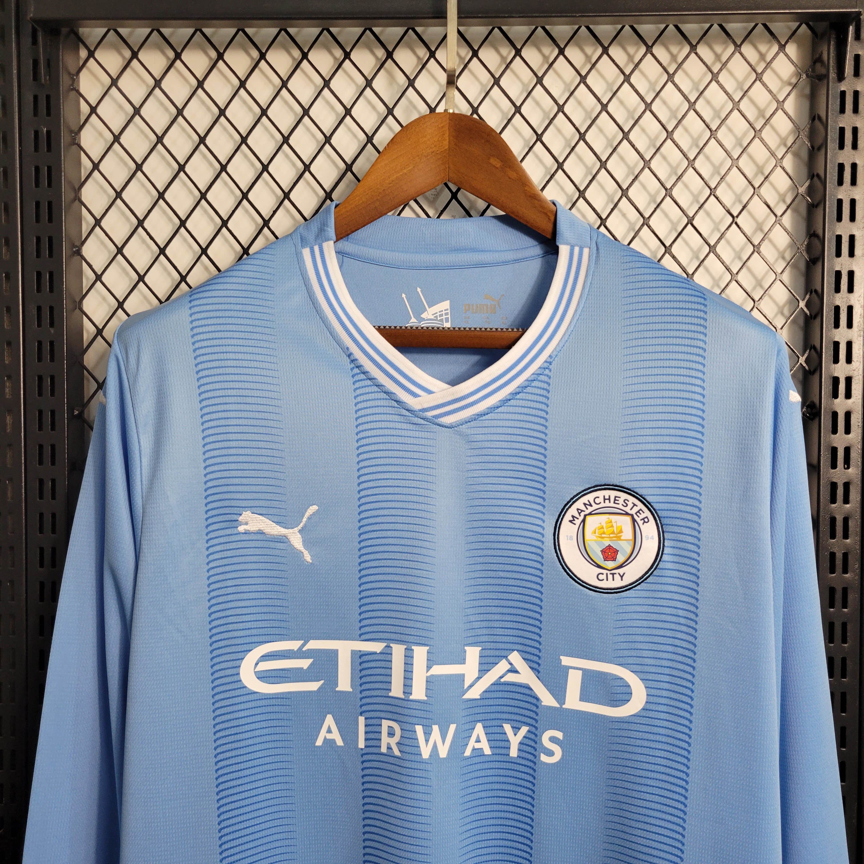 2023/2024 Long Sleeve MCFC Home Football Shirt 1:1 Thai Quality