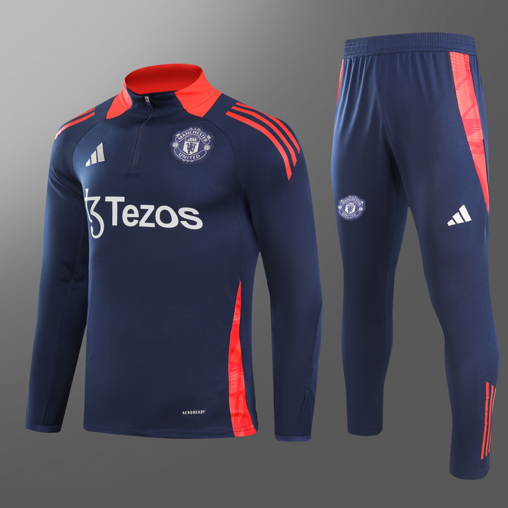 24/25 Manchester United's half-pulled training suit 1:1 Thai quality