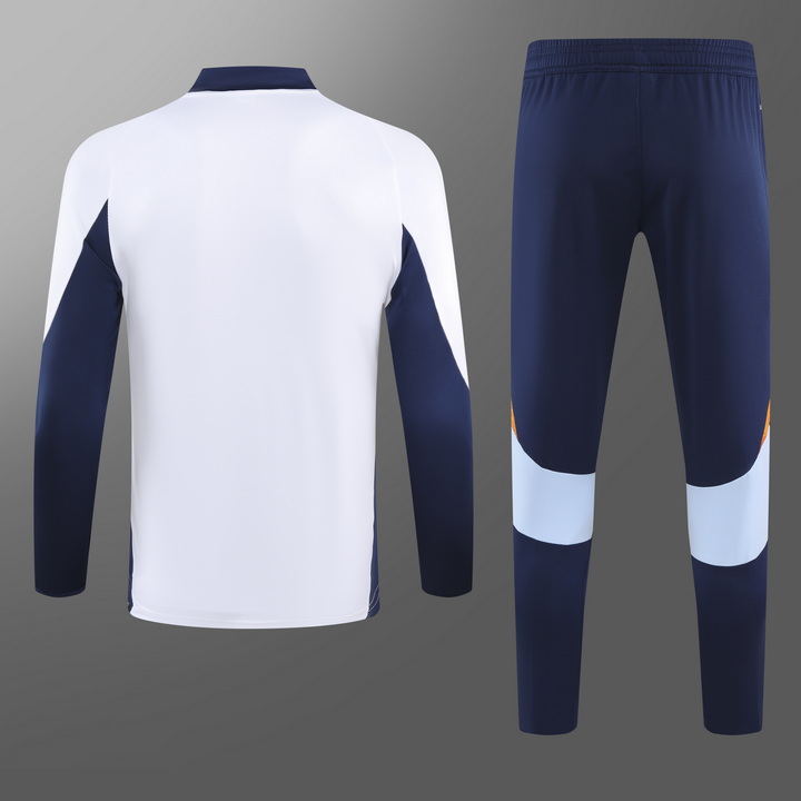 24/25 Real Madrid white half-zip training suit 1:1 Thai quality