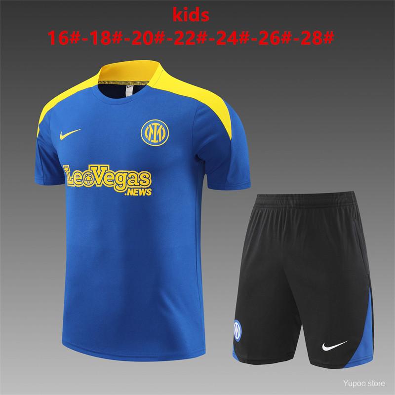 24/25 Kids Inter Milan Short Sleeve Jersey+Shorts  1:1 Quality Thai Kids Size