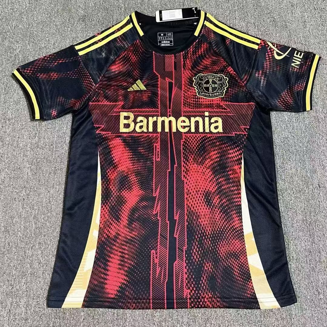 25/26 season Leverkusen jersey pre-match short-sleeved team uniform 1:1 Thai Quality