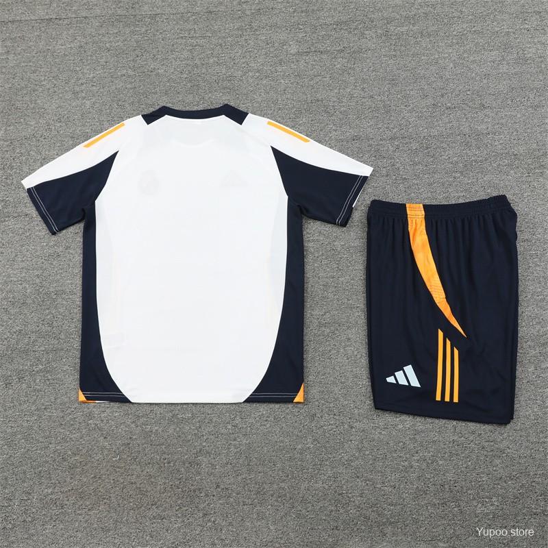 24/25 Real Madrid White Short Sleeve Jersey+Shorts  1:1 Thai quality