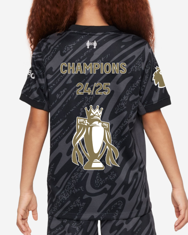 Kids Liverpool 24-25 Premier League Champions Black GK Kit 1:1 Thai Quality