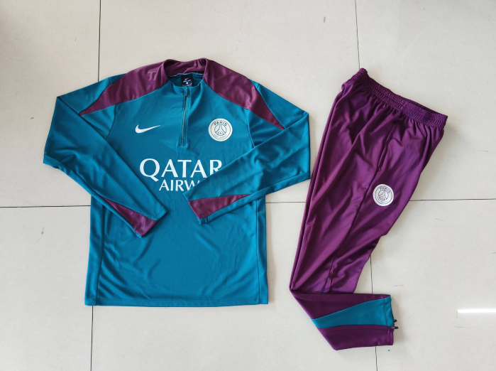24/25 Paris green half-zip training suit 1:1 Thai quality