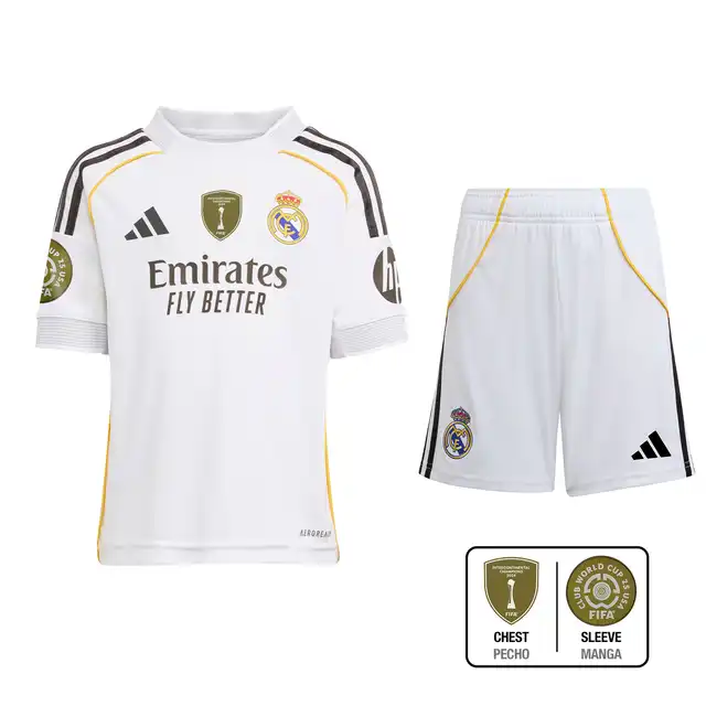 (Club World Cup + Intercontinental)Kids Real Madrid Jersey 25/26 Home Kit