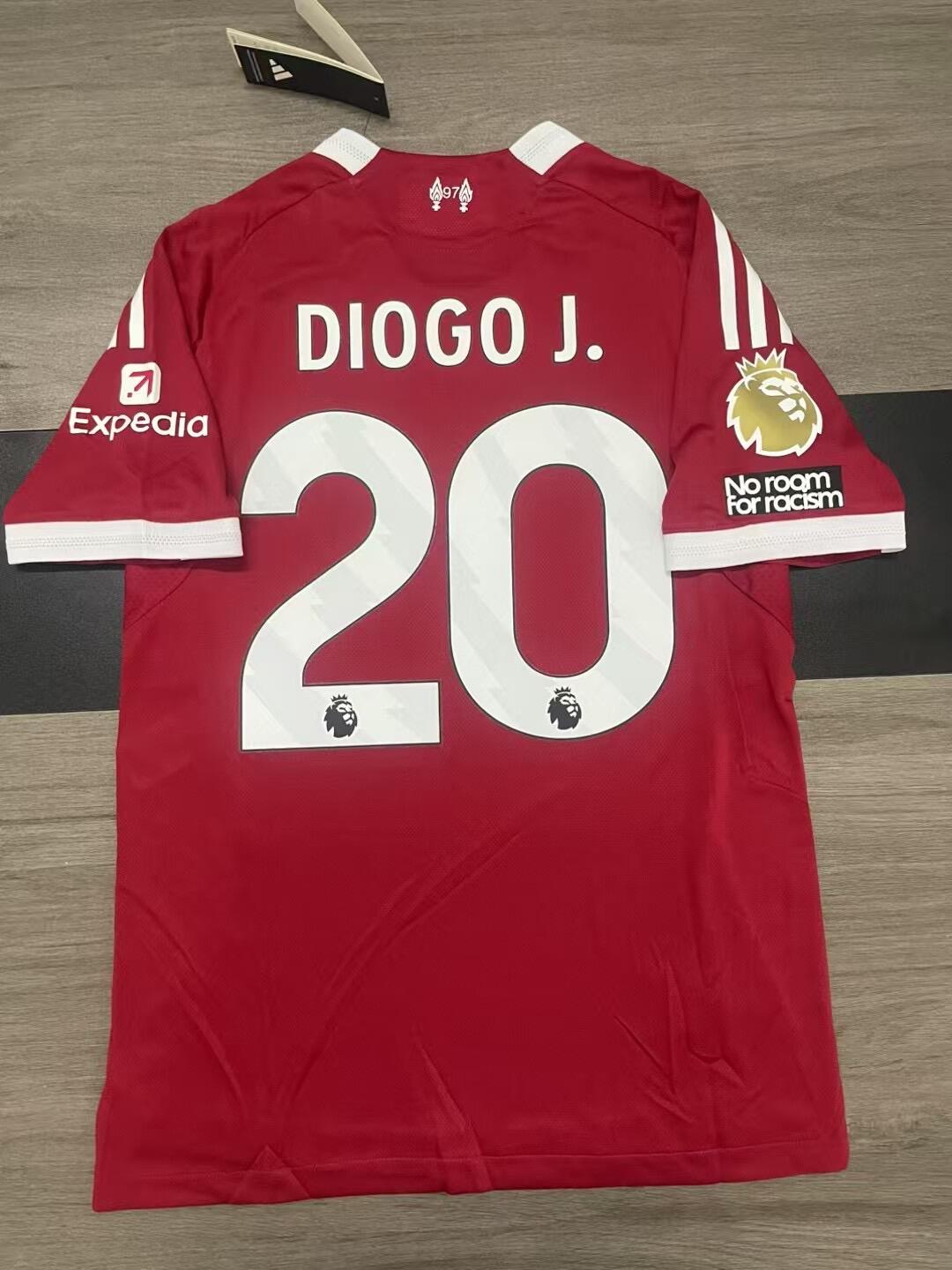 Diogo J. #20  25/26 LFC Home Soccer Jersey