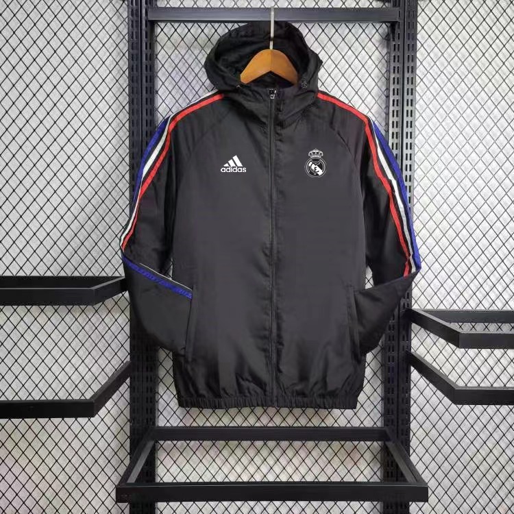 2024 Real Madrid CasuaI Windbreaker Black