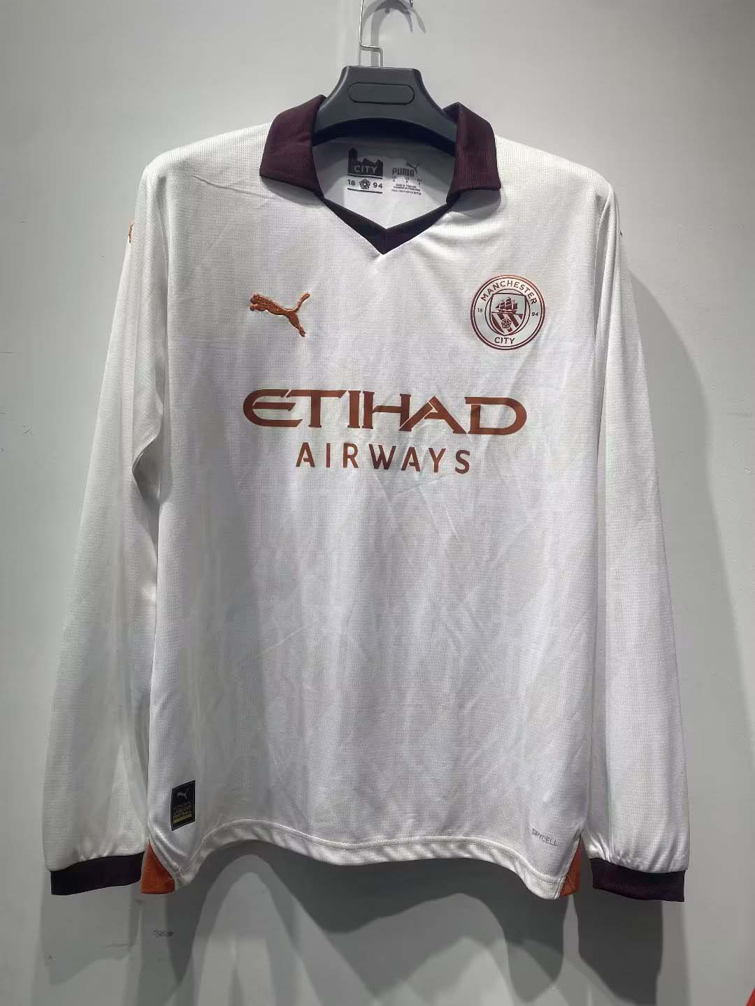 2023/2024 Long Sleeve MCFC Away Football Shirt 1:1 Thai Quality