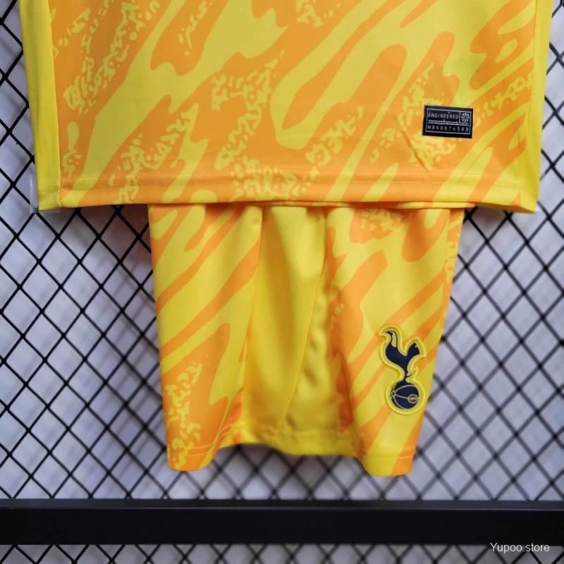 24/25 Kids Tottenham Hotspur Yellow Goalkeeper Jersey 1:1 Thai Quality