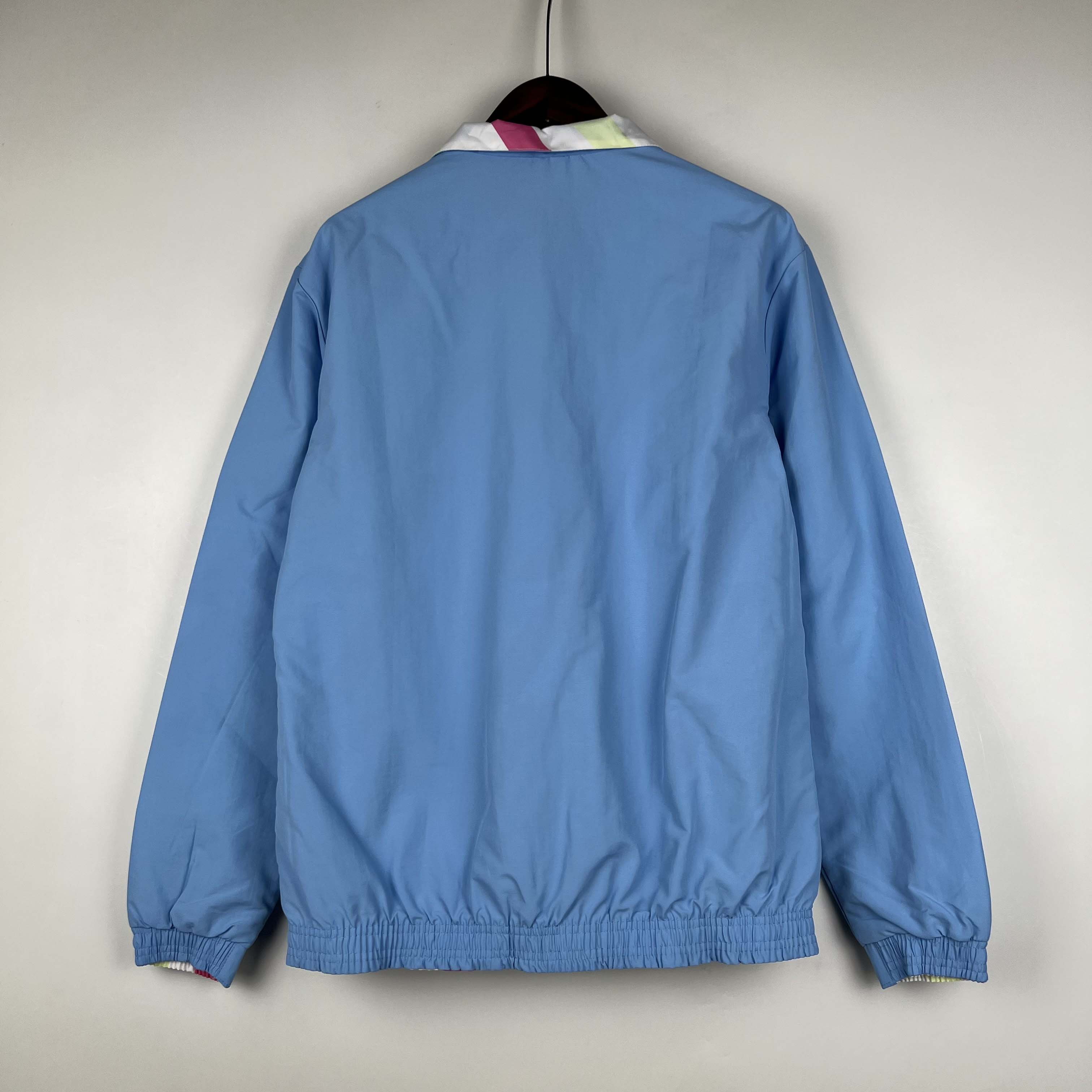 2023/2024 MCFC Reversible Windbreaker Blue Soccer Jersey 1:1 Thai Quality