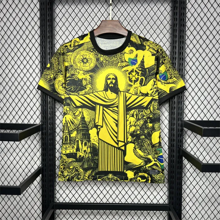 2024 Brazil X Christ Yellow Special Jersey 1:1 Thai Quality