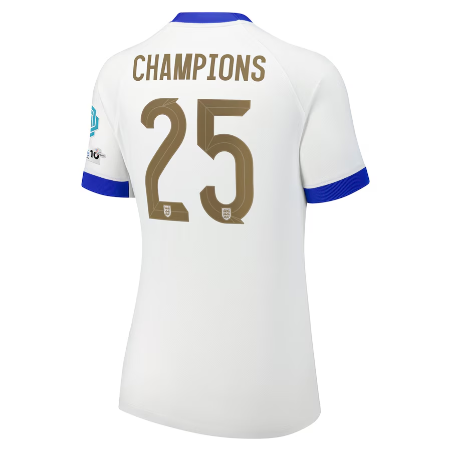 England Lionesses Home Stadium Shirt 2025 - Womens with Champions 25 printing