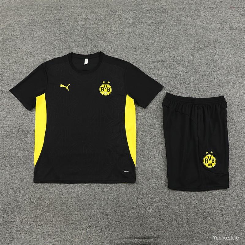24/25 Borussia Dortmund Black Short Sleeve Jersey+Shorts 1:1 Thai quality