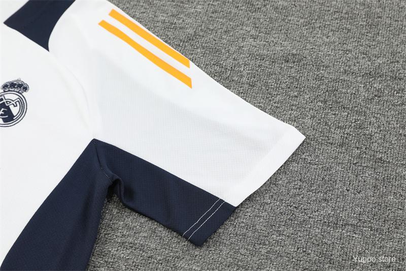 24/25 Real Madrid White Short Sleeve Jersey+Shorts  1:1 Thai quality