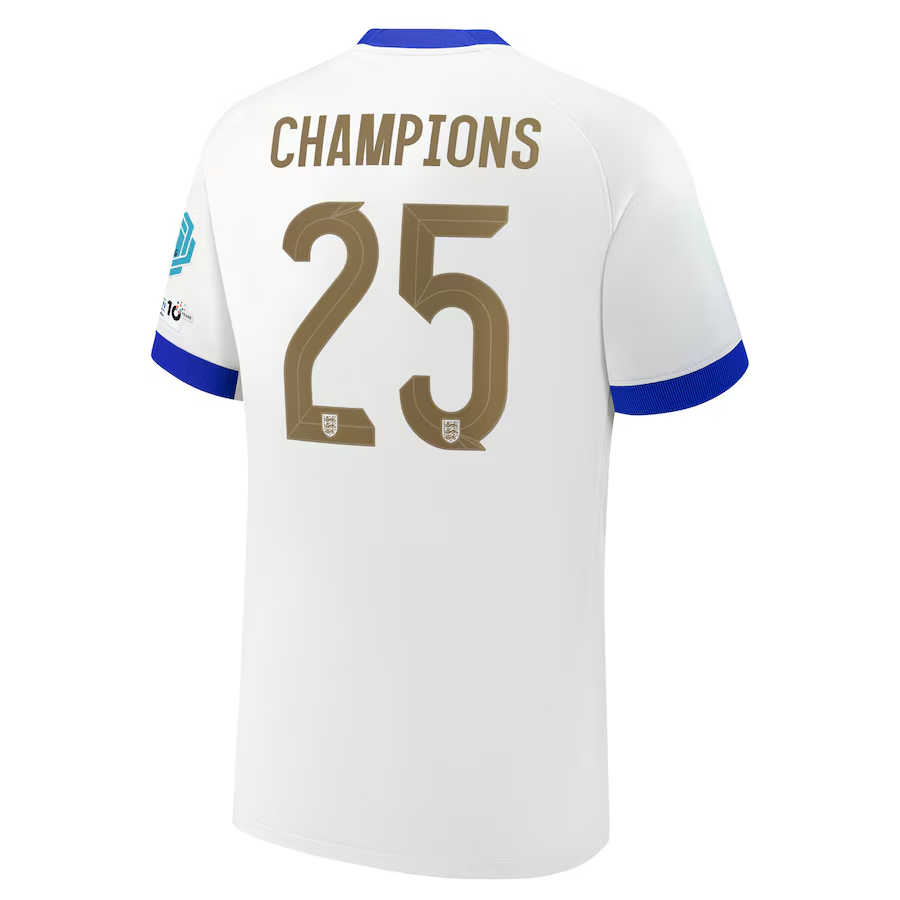 England Lionesses Home Stadium Shirt 2025 with Champions 25 printing