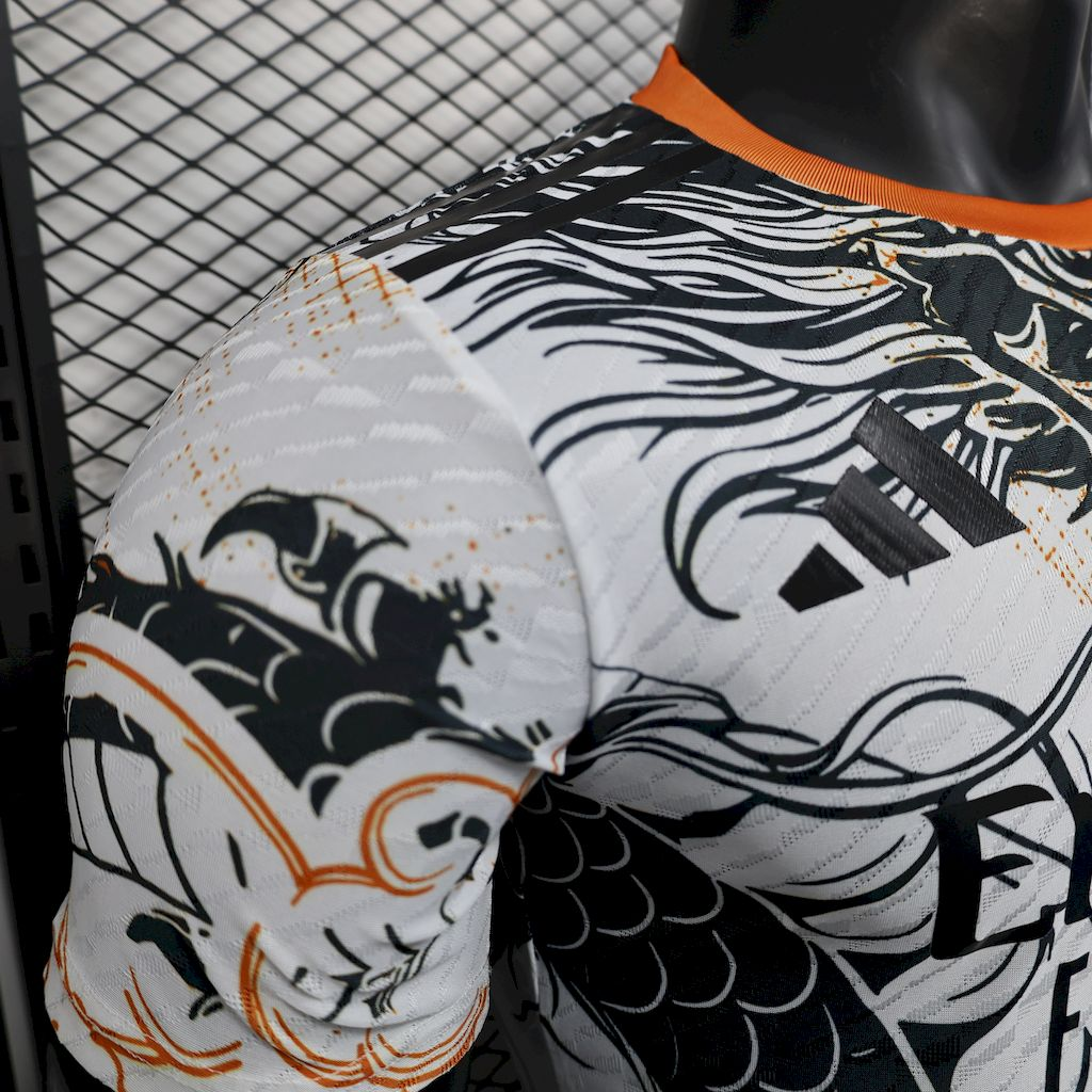 Real Madrid 2025/26 Black and white dragon version Jersey Player Version