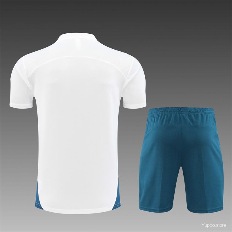 24/25 Olympique Marseille White Short Sleeve Jersey+Shorts  1:1 Thai quality