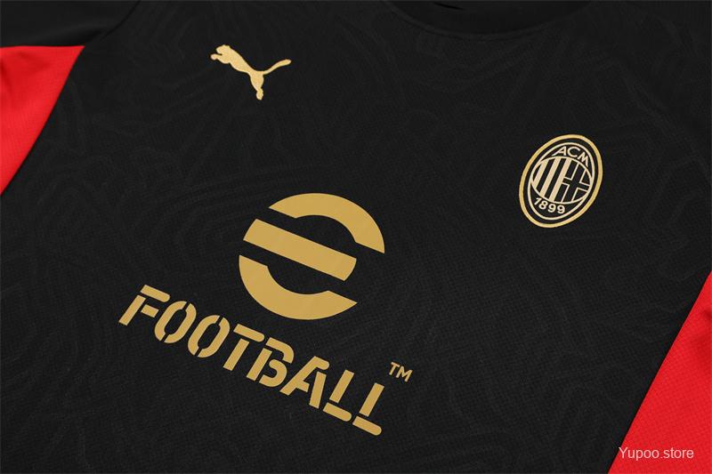 24/25 AC Milan Black Short Sleeve Jersey+Shorts 1:1 Thai quality
