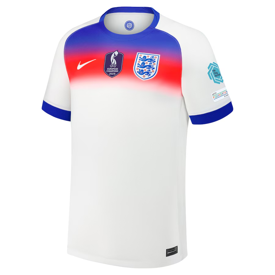 England Lionesses Home Stadium Shirt 2025 with Champions 25 printing