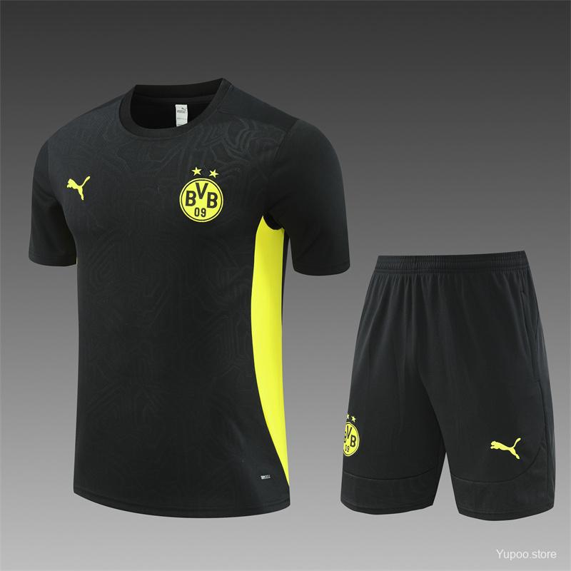 24/25 Borussia Dortmund Black Short Sleeve Jersey+Shorts 1:1 Thai quality