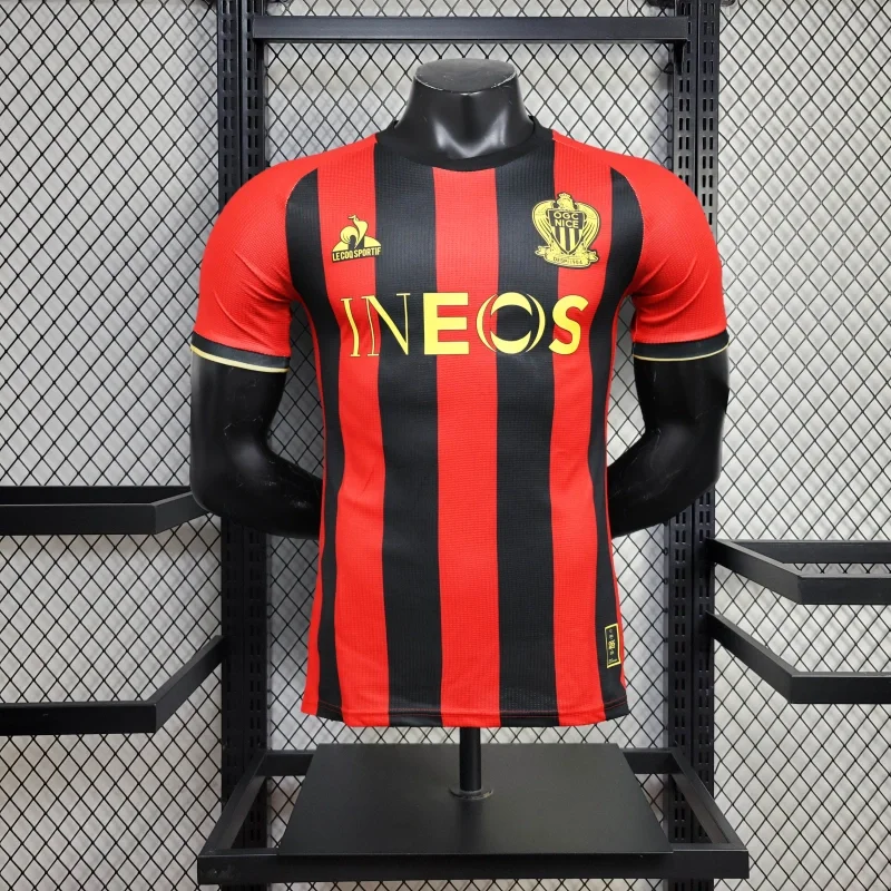 Player Version OGC Nice Home Kit 24/25 Football Jersey 1:1 Thai Quality