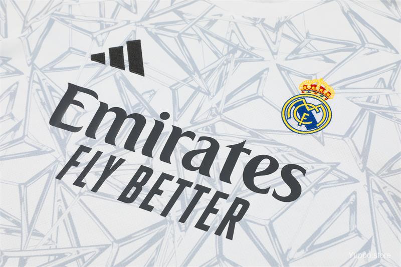 24/25 Real Madrid White Special Short Sleeve Jersey+Shorts  1:1 Thai quality