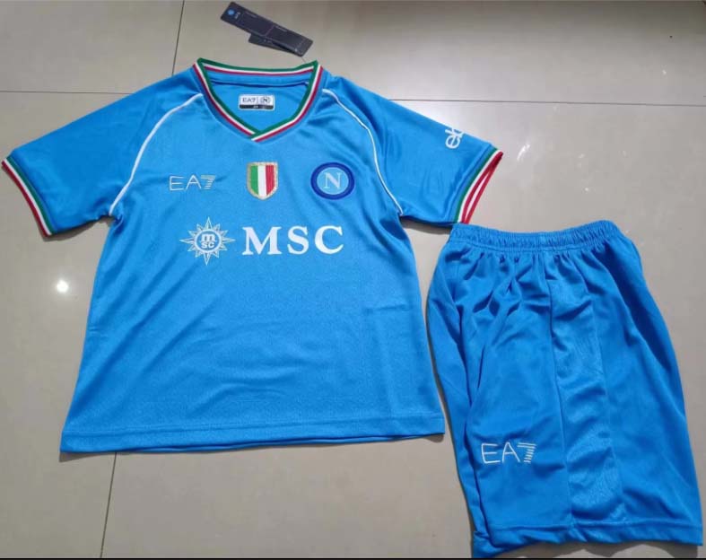 2023/2024 Napoli Home Soccer Jersey 1:1 Thai Quality Kids Size