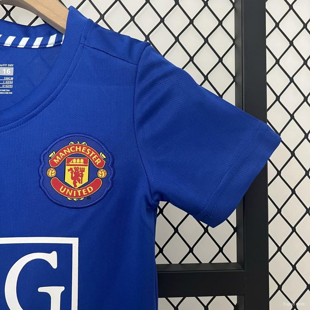 Retro 24/25 Kids Man Utd Third Blue Jersey 1:1 Thai Quality Kids Size