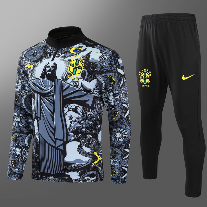 24/25 Brazil Black Special Edition Half-zip Training Jersey 1:1 Thai quality