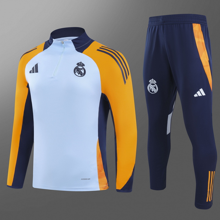 24/25 Real Madrid blue half-zip training suit 1:1 Thai quality