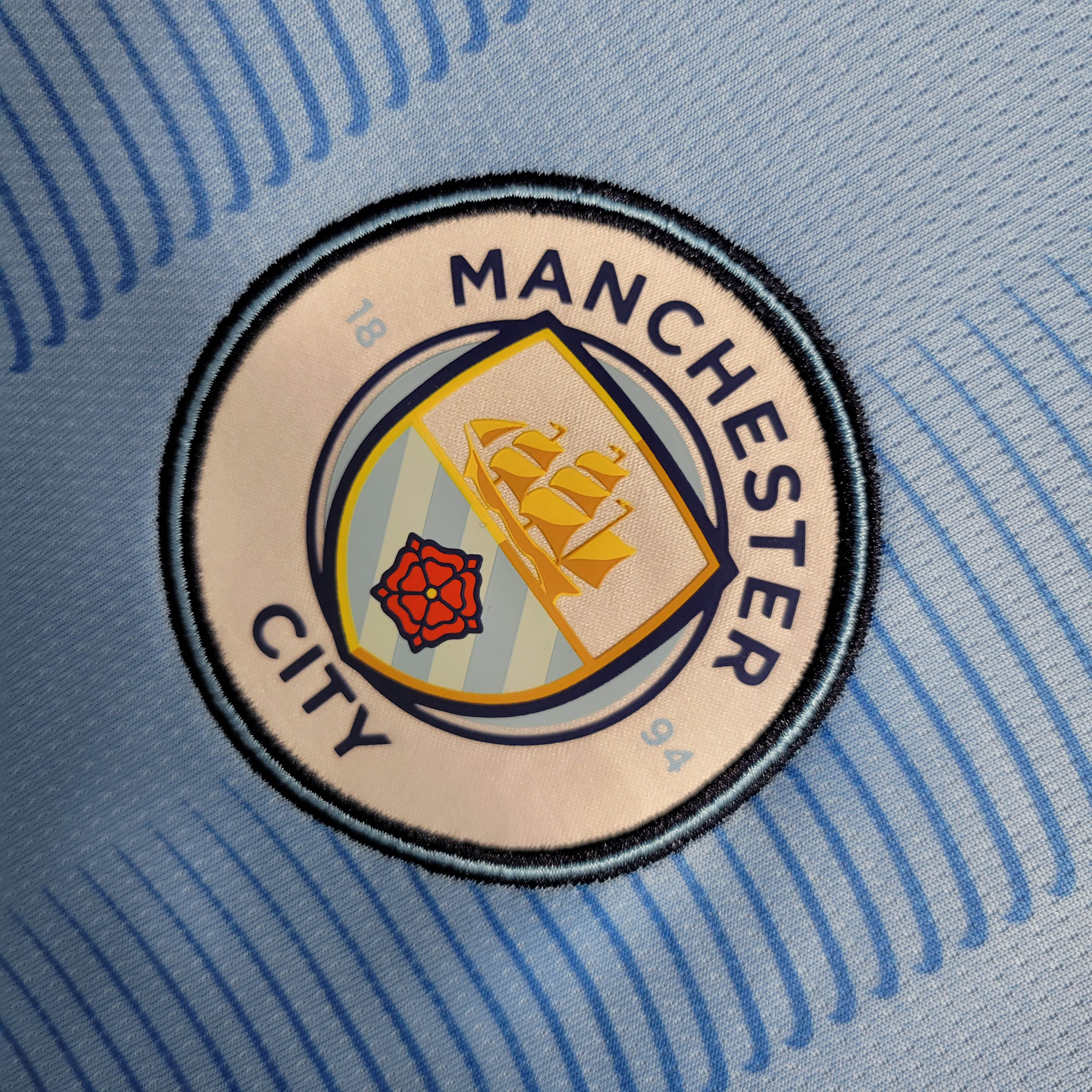 2023/2024 Long Sleeve MCFC Home Football Shirt 1:1 Thai Quality